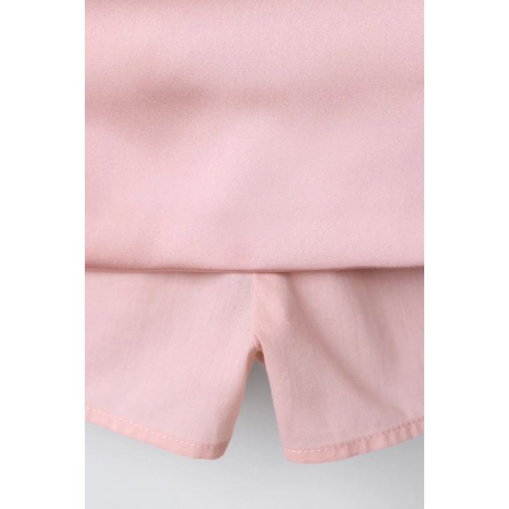 Шорты-юбка из атласа с бантом