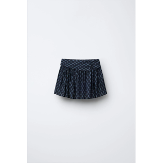 ЮБКА-ШОРТЫ С ЦВЕТОЧНЫМ ПРИНТОМ И БЛЕСКОМ