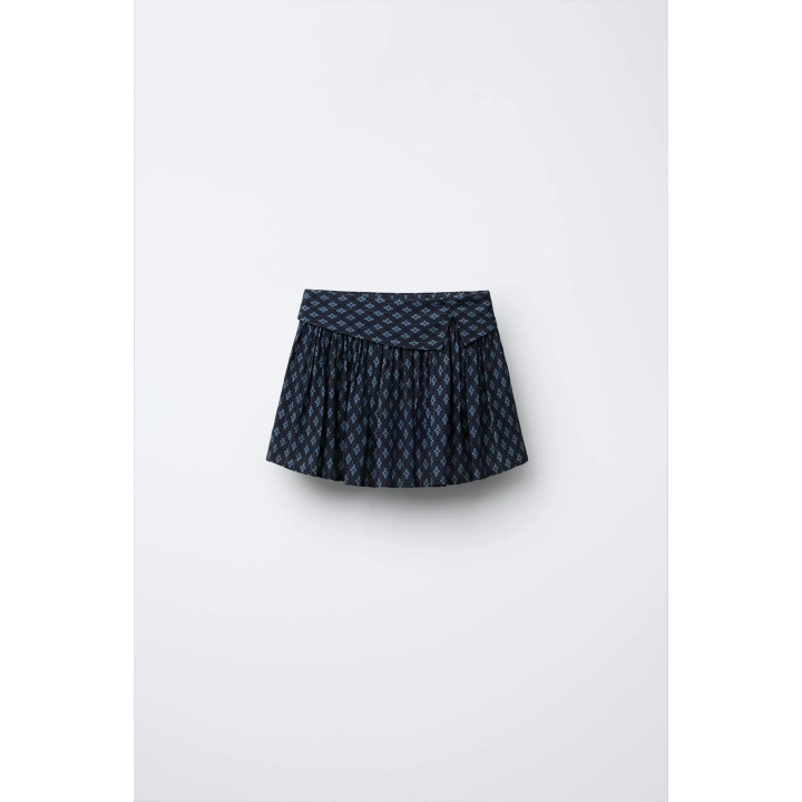 ЮБКА-ШОРТЫ С ЦВЕТОЧНЫМ ПРИНТОМ И БЛЕСКОМ