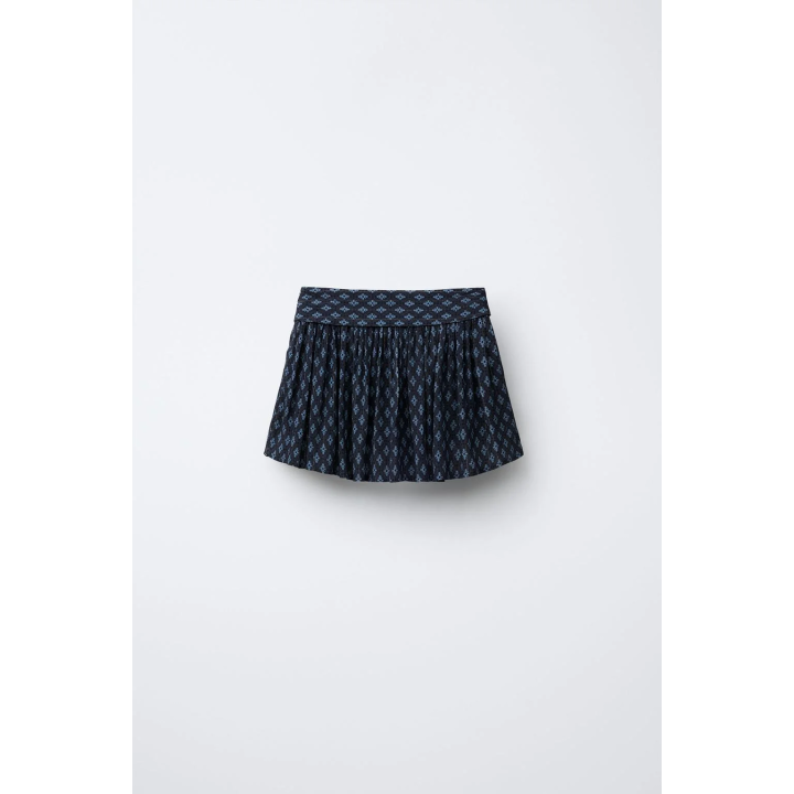 ЮБКА-ШОРТЫ С ЦВЕТОЧНЫМ ПРИНТОМ И БЛЕСКОМ