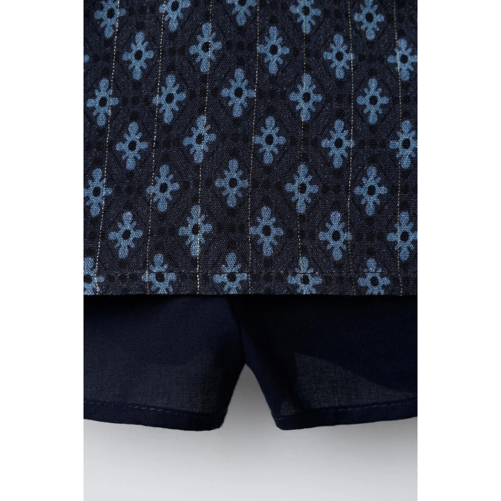 ЮБКА-ШОРТЫ С ЦВЕТОЧНЫМ ПРИНТОМ И БЛЕСКОМ