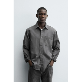 РУБАШКА ИЗ ТВИЛА С ЭФФЕКТОМ СТИРКИ