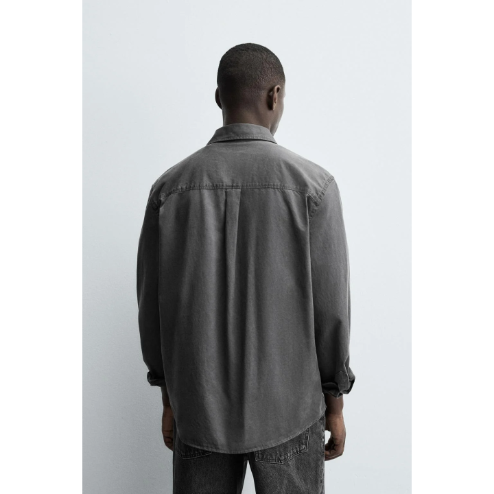 РУБАШКА ИЗ ТВИЛА С ЭФФЕКТОМ СТИРКИ