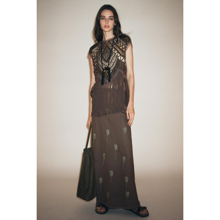 ВЯЗАНЫЙ ТОП С БУСИНАМИ — ZW COLLECTION