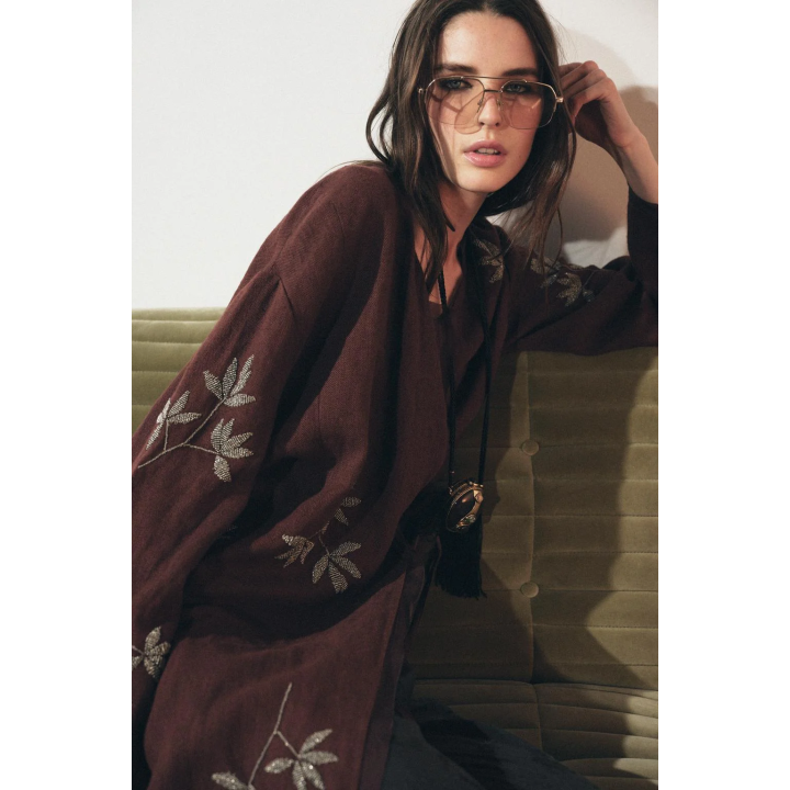 КИМОНО ИЗ ЛЬНА С ВЫШИВКОЙ — ZW COLLECTION