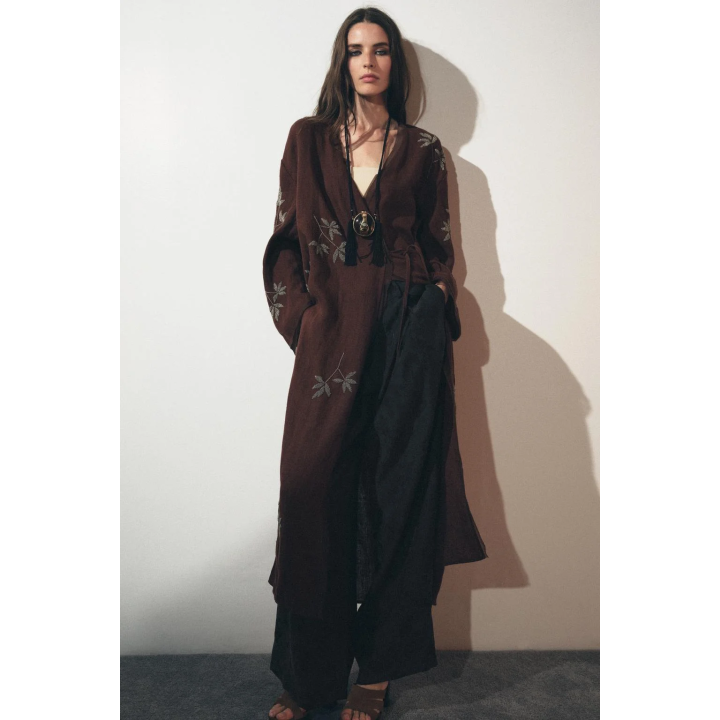 КИМОНО ИЗ ЛЬНА С ВЫШИВКОЙ — ZW COLLECTION