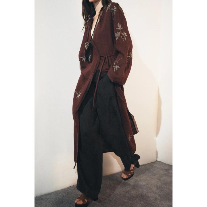 КИМОНО ИЗ ЛЬНА С ВЫШИВКОЙ — ZW COLLECTION