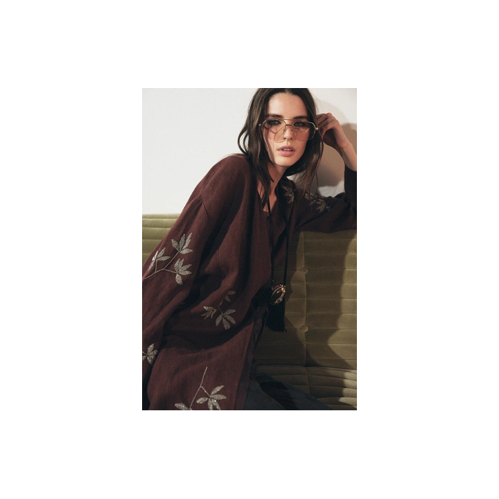 КИМОНО ИЗ ЛЬНА С ВЫШИВКОЙ — ZW COLLECTION