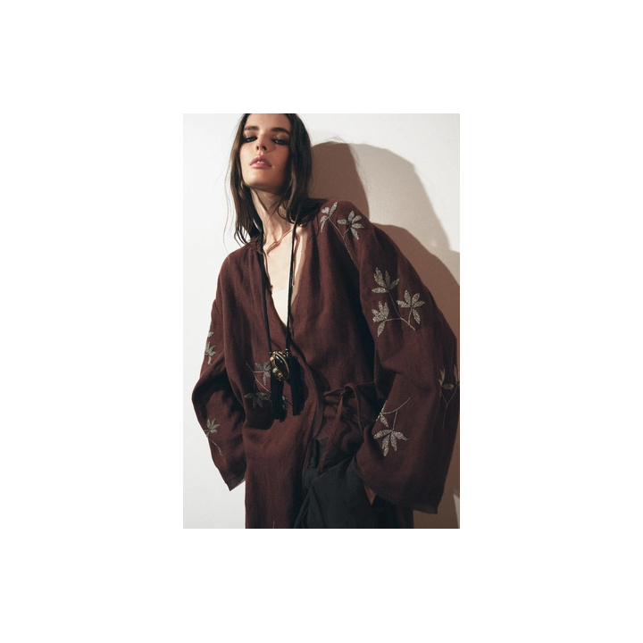 КИМОНО ИЗ ЛЬНА С ВЫШИВКОЙ — ZW COLLECTION