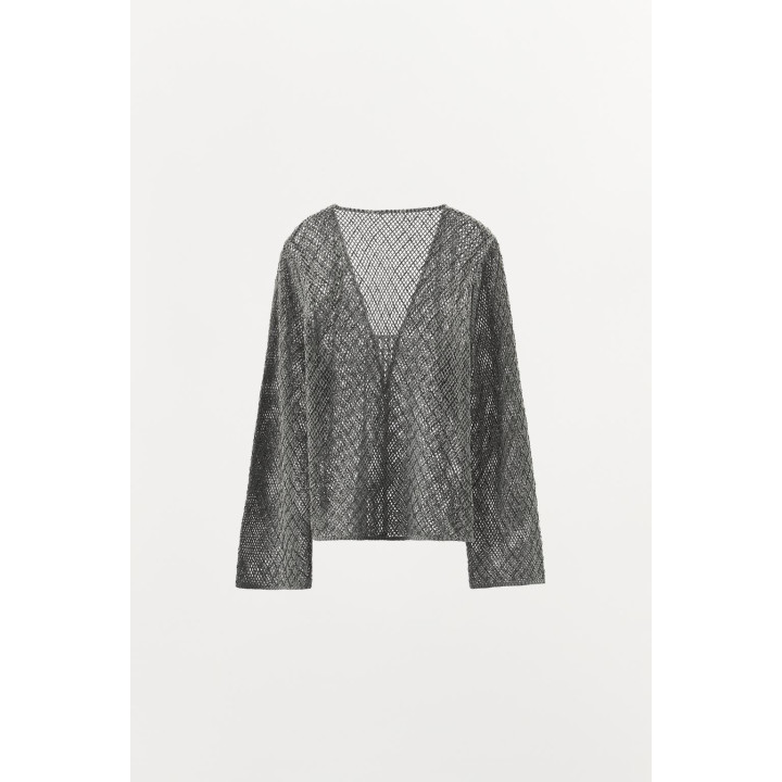 ВЯЗАНЫЙ ТОП С БУСИНАМИ