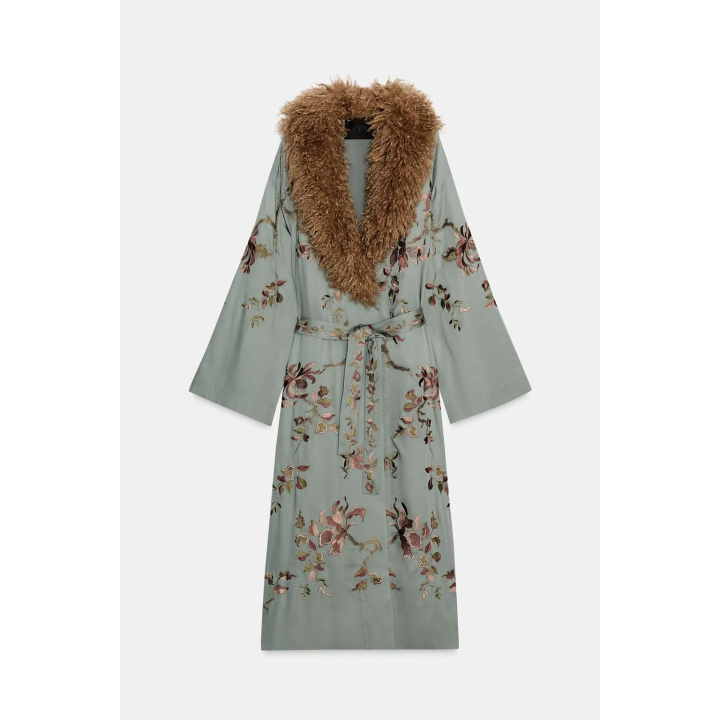 КИМОНО С ВОРОТНИКОМ ИЗ ИСКУССТВЕННОГО МЕХА — ZW COLLECTION LIMITED EDITION