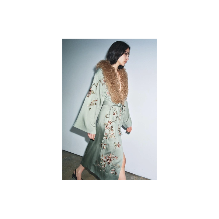 КИМОНО С ВОРОТНИКОМ ИЗ ИСКУССТВЕННОГО МЕХА — ZW COLLECTION LIMITED EDITION