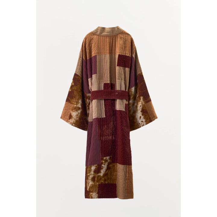 ДЛИННОЕ КИМОНО ИЗ ТКАНИ С ЭФФЕКТОМ ПЭЧВОРК, ЛИМИТИРОВАННАЯ СЕРИЯ