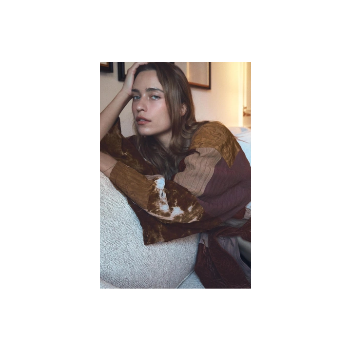 ДЛИННОЕ КИМОНО ИЗ ТКАНИ С ЭФФЕКТОМ ПЭЧВОРК, ЛИМИТИРОВАННАЯ СЕРИЯ