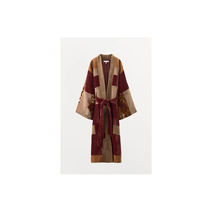 ДЛИННОЕ КИМОНО ИЗ ТКАНИ С ЭФФЕКТОМ ПЭЧВОРК, ЛИМИТИРОВАННАЯ СЕРИЯ