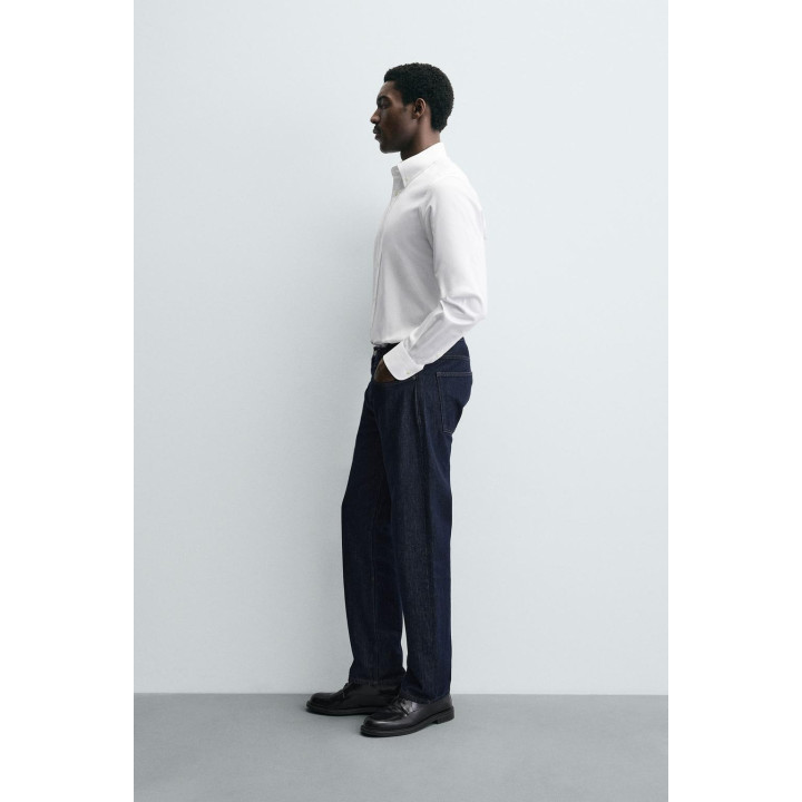 РУБАШКА КЛАССИЧЕСКОГО КРОЯ ИЗ РЕЛЬЕФНОЙ ТКАНИ