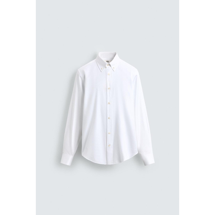 РУБАШКА КЛАССИЧЕСКОГО КРОЯ ИЗ РЕЛЬЕФНОЙ ТКАНИ