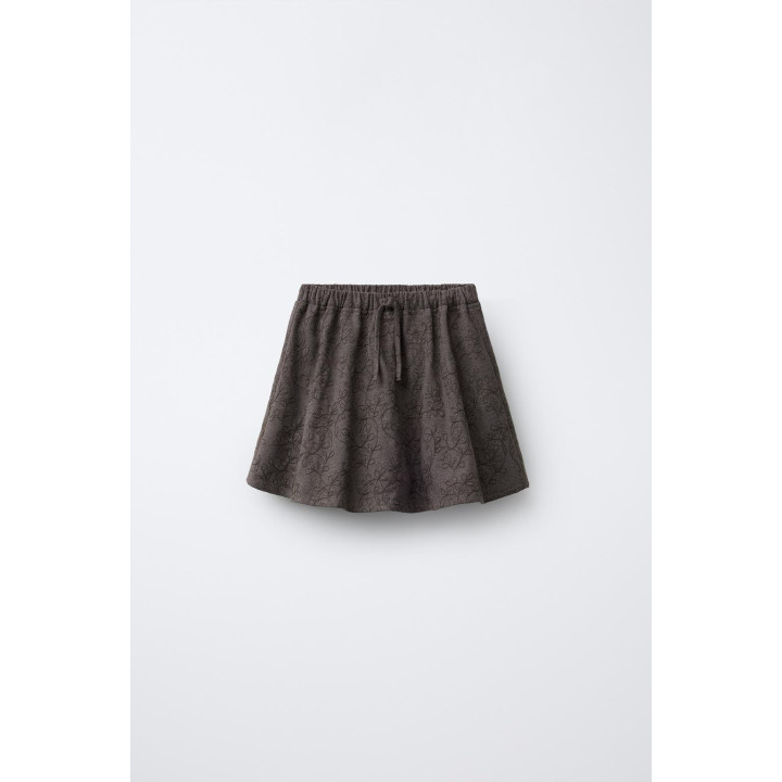 ЮБКА-ШОРТЫ С МЯГКОЙ ВЫШИВКОЙ В ВИДЕ ЦВЕТОВ