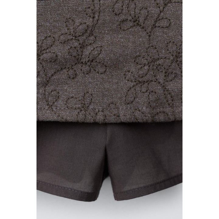 ЮБКА-ШОРТЫ С МЯГКОЙ ВЫШИВКОЙ В ВИДЕ ЦВЕТОВ