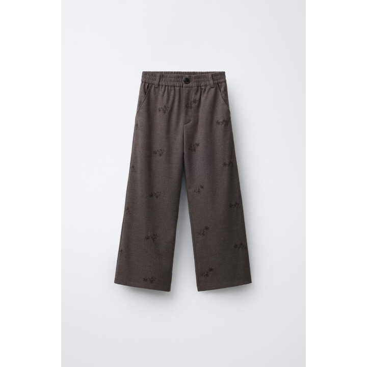 МЯГКИЕ БРЮКИ BARREL С ВЫШИВКОЙ ЦВЕТОВ