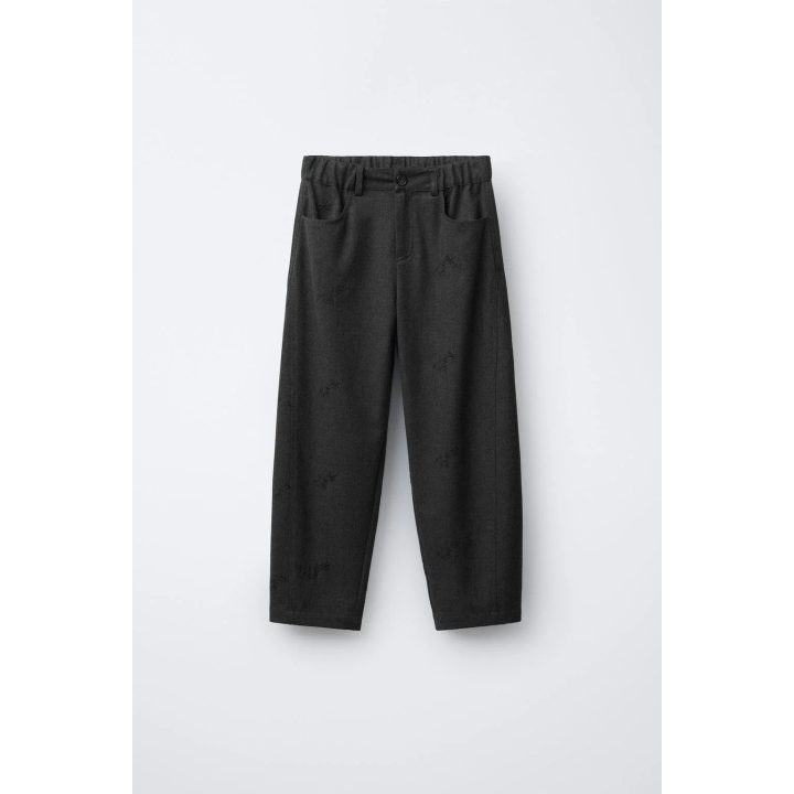 МЯГКИЕ БРЮКИ BARREL С ВЫШИВКОЙ В ВИДЕ ЦВЕТОВ