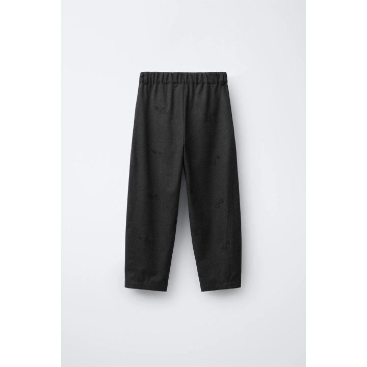 МЯГКИЕ БРЮКИ BARREL С ВЫШИВКОЙ В ВИДЕ ЦВЕТОВ