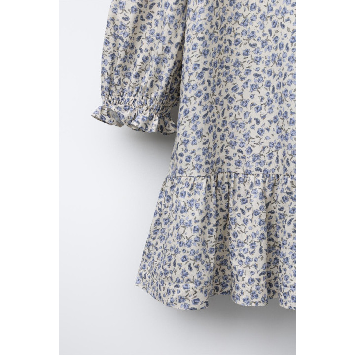 ПЛАТЬЕ С ЦВЕТОЧНЫМ ПРИНТОМ И ВОЛАНАМИ