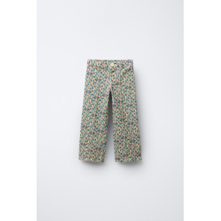 БРЮКИ В МОРСКОМ СТИЛЕ ИЗ САРЖИ С ЦВЕТОЧНЫМ ПРИНТОМ