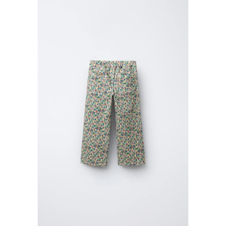 БРЮКИ В МОРСКОМ СТИЛЕ ИЗ САРЖИ С ЦВЕТОЧНЫМ ПРИНТОМ