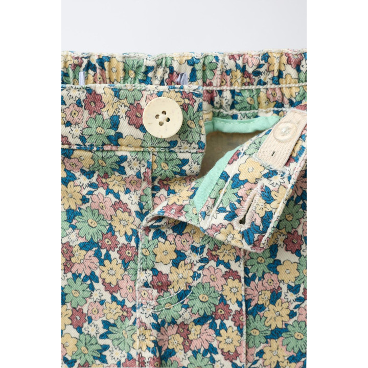 БРЮКИ В МОРСКОМ СТИЛЕ ИЗ САРЖИ С ЦВЕТОЧНЫМ ПРИНТОМ