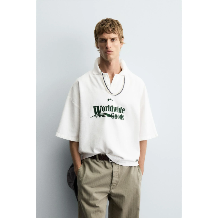 ПОЛО С ВЫШИВКОЙ СВОБОДНОГО КРОЯ