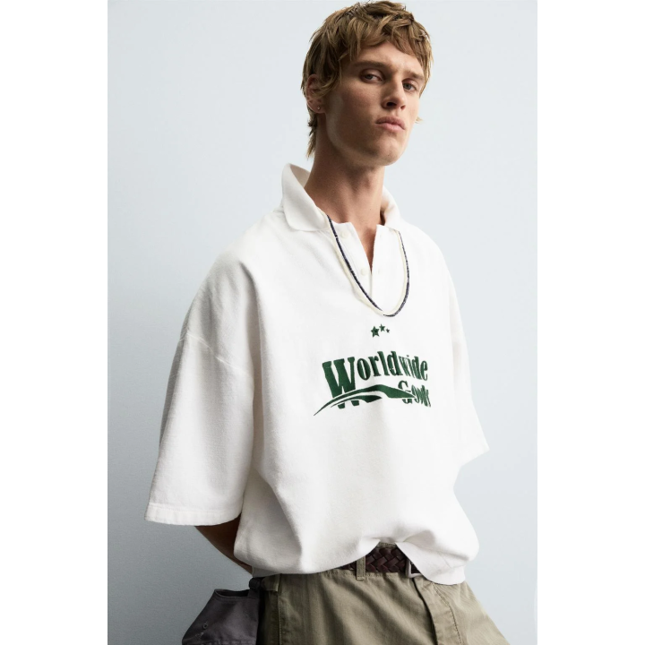 ПОЛО С ВЫШИВКОЙ СВОБОДНОГО КРОЯ