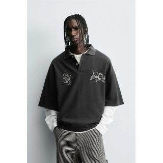 ПОЛО СВОБОДНОГО КРОЯ С ВЫШИВКОЙ