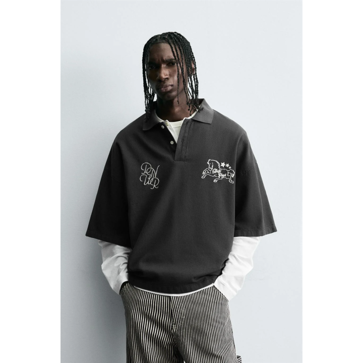 ПОЛО СВОБОДНОГО КРОЯ С ВЫШИВКОЙ