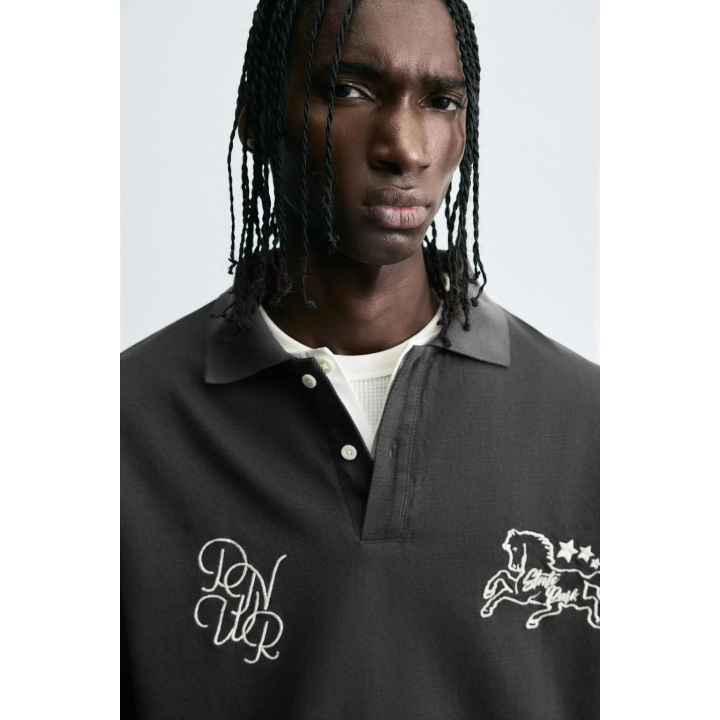 ПОЛО СВОБОДНОГО КРОЯ С ВЫШИВКОЙ