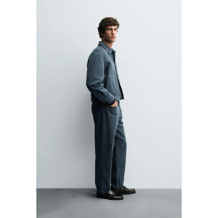 БРЮКИ STRAIGHT FIT С ЭФФЕКТОМ ПОТЕРТОСТИ