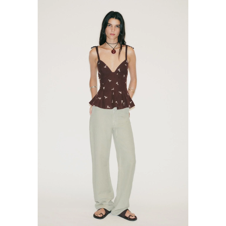 ПРЯМЫЕ БРЮКИ В ПИЖАМНОМ СТИЛЕ