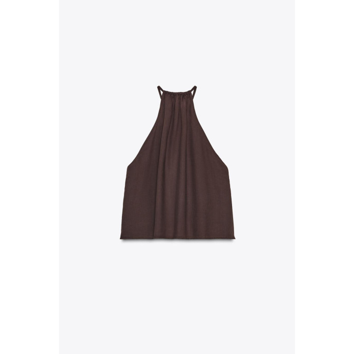 ТОП ИЗ СТРУЯЩЕЙСЯ ТКАНИ С ГОРЛОВИНОЙ ХАЛТЕР