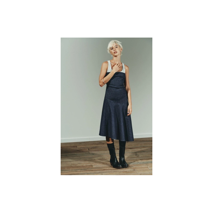 ДЖИНСОВОЕ АСИММЕТРИЧНОЕ ПЛАТЬЕ TRF