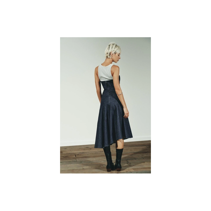 ДЖИНСОВОЕ АСИММЕТРИЧНОЕ ПЛАТЬЕ TRF