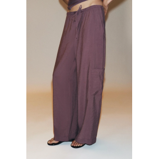 БРЮКИ КАРГО ИЗ СТРУЯЩЕЙСЯ ТКАНИ