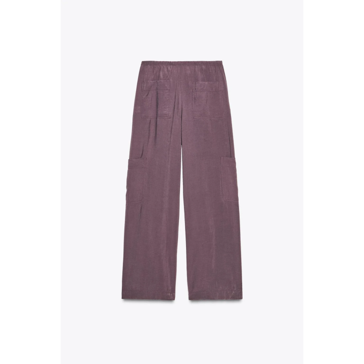 БРЮКИ КАРГО ИЗ СТРУЯЩЕЙСЯ ТКАНИ