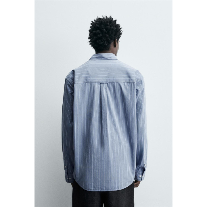 Рубашка в полоску из текстурированного хлопка