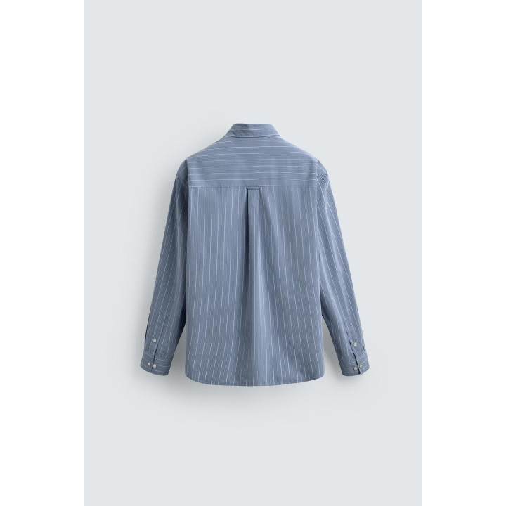 Рубашка в полоску из текстурированного хлопка