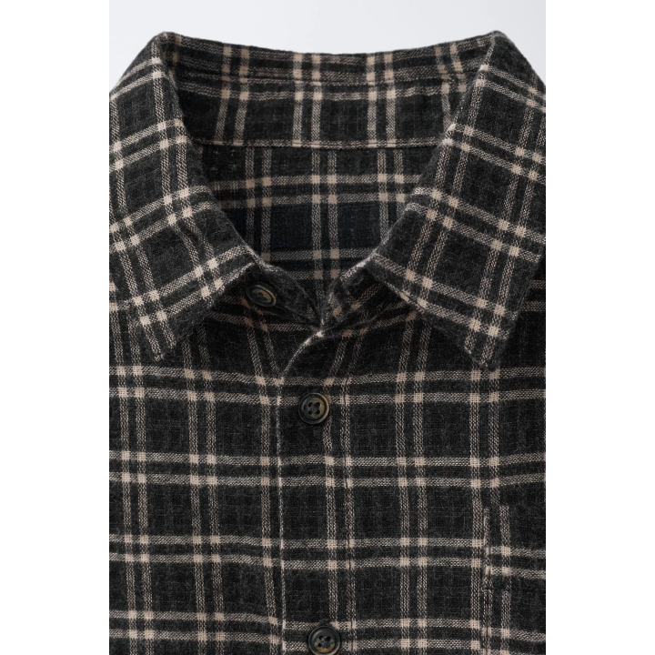 Рубашка в клетку с карманом