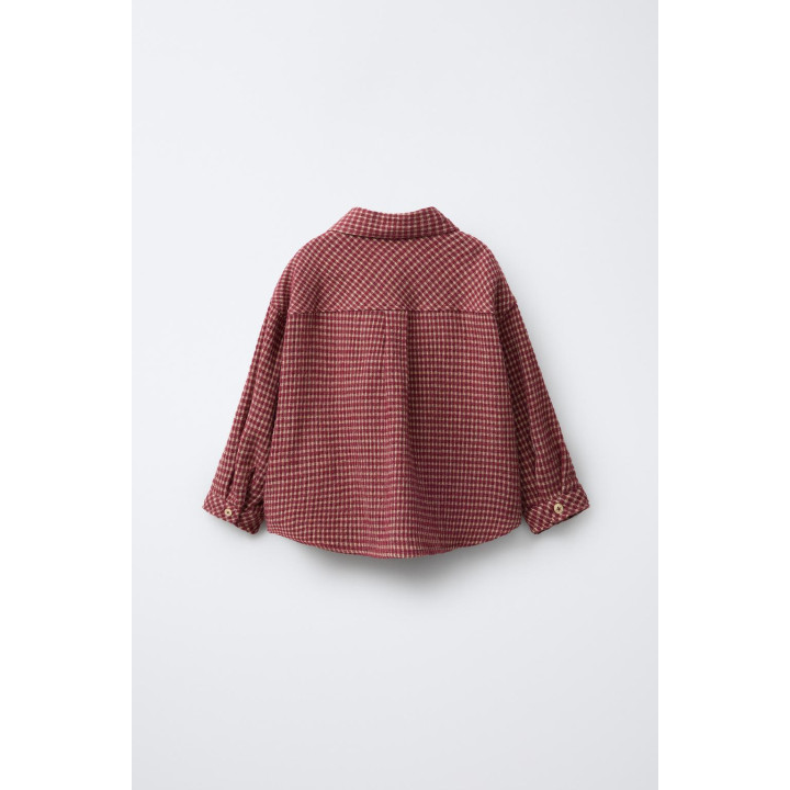 Рубашка в клетку с карманом