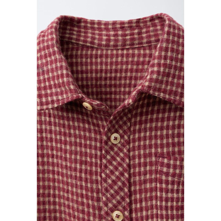 Рубашка в клетку с карманом