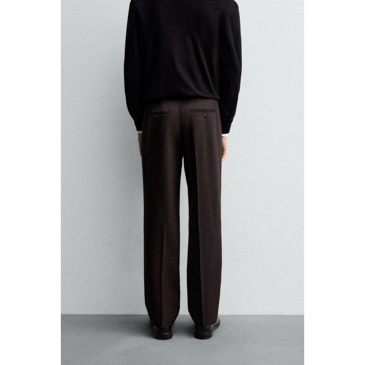 БРЮКИ ИЗ 100% ШЕРСТИ С ЗАЩИПАМИ