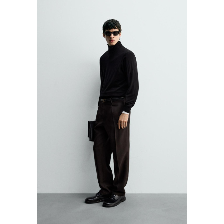 БРЮКИ ИЗ 100% ШЕРСТИ С ЗАЩИПАМИ