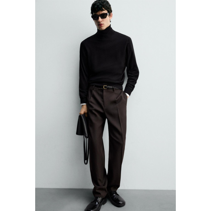 БРЮКИ ИЗ 100% ШЕРСТИ С ЗАЩИПАМИ